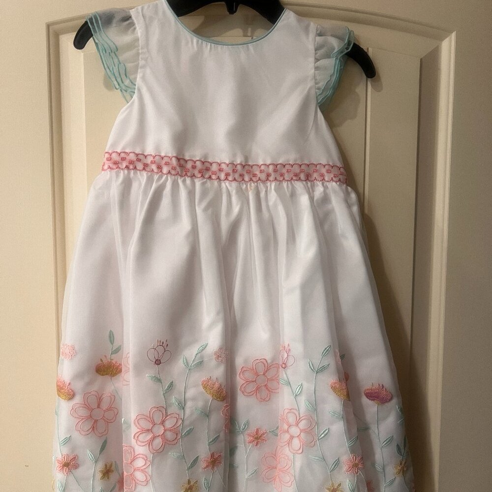 Laura Ashley Dress White Spring Floral Full Petticoat